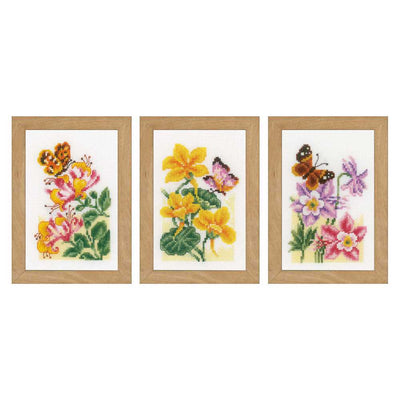 Miniatures Butterflies: Set of 3 Cross Stitch Kit Vervaco