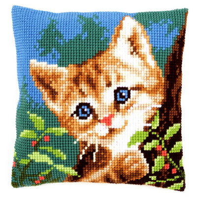 Cat on a Tree Cushion Front Cross Stitch Kit Vervaco
