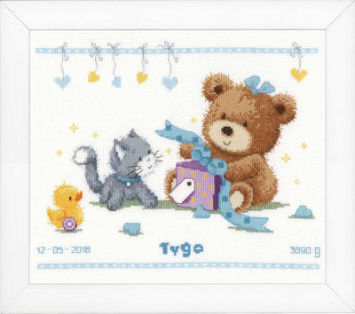 Bear & Present Cross Stitch Kit Vervaco