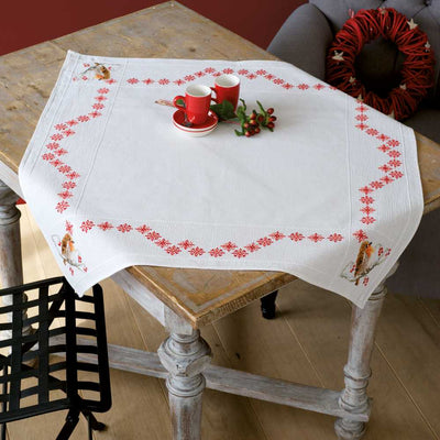 Robin Tablecloth Cross Stitch Kit Vervaco
