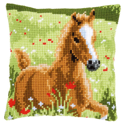 Foal Cushion Front Cross Stitch Kit Vervaco
