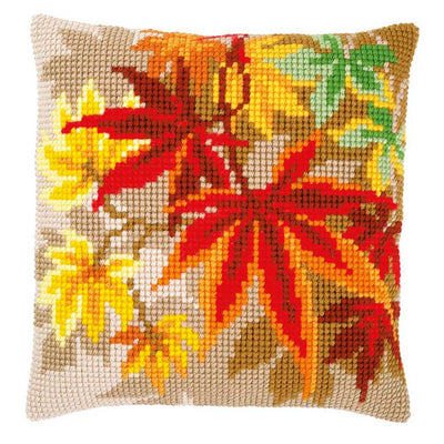 Autumn Leaves Cushion Front Cross Stitch Kit by Vervaco