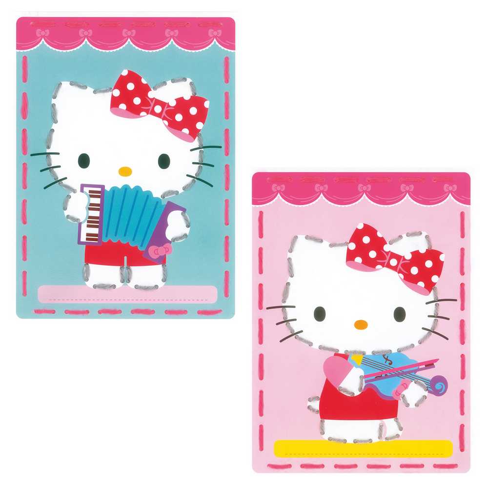 Printed Cards: Kitty Plays Music: Set of 2  Embroidery Kit Vervaco