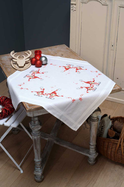 Christmas Gnomes Tablecloth Cross Stitch Kit Kit Vervaco