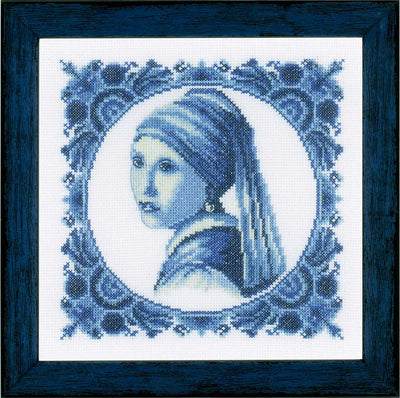 Girl with a Pearl Counted Cross Stitch Kit Lanarte