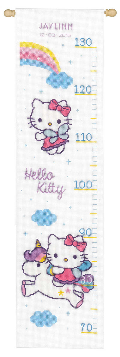 Hello Kitty and Rainbow Height Chart Cross Stitch Kit Vervaco