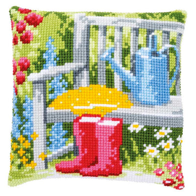 My Garden Counted Cross Stitch Cushion Kit by Vervaco