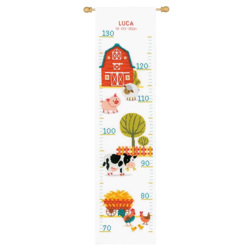 Vervaco Cross Stitch Height Chart Kit - At the Farm