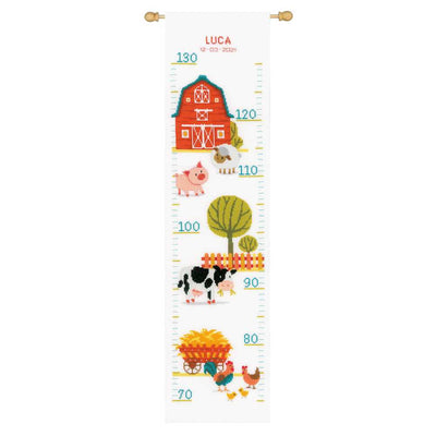 Vervaco Cross Stitch Height Chart Kit - At the Farm
