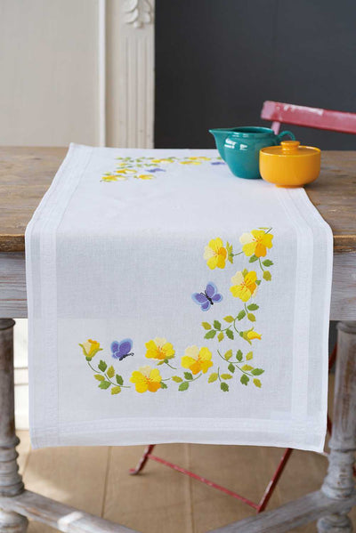 Runner: Spring Flowers Embroidery Kit Vervaco