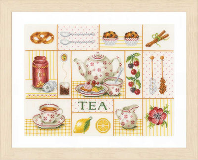 Tablecloth: Bird & Violets Counted Cross Stitch Kit  Lanarte
