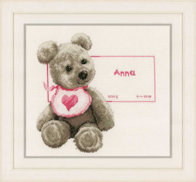 Bear with Bib Cross Stitch Kit Vervaco
