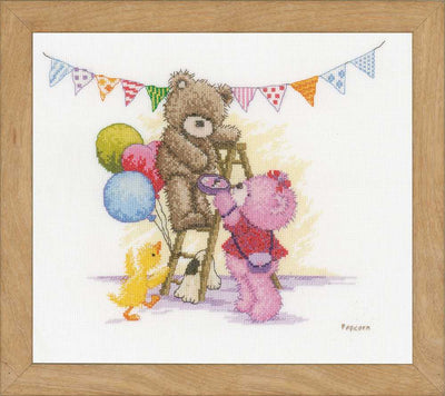 Popcorn Bear Birthday Cross Stitch Kit Vervaco