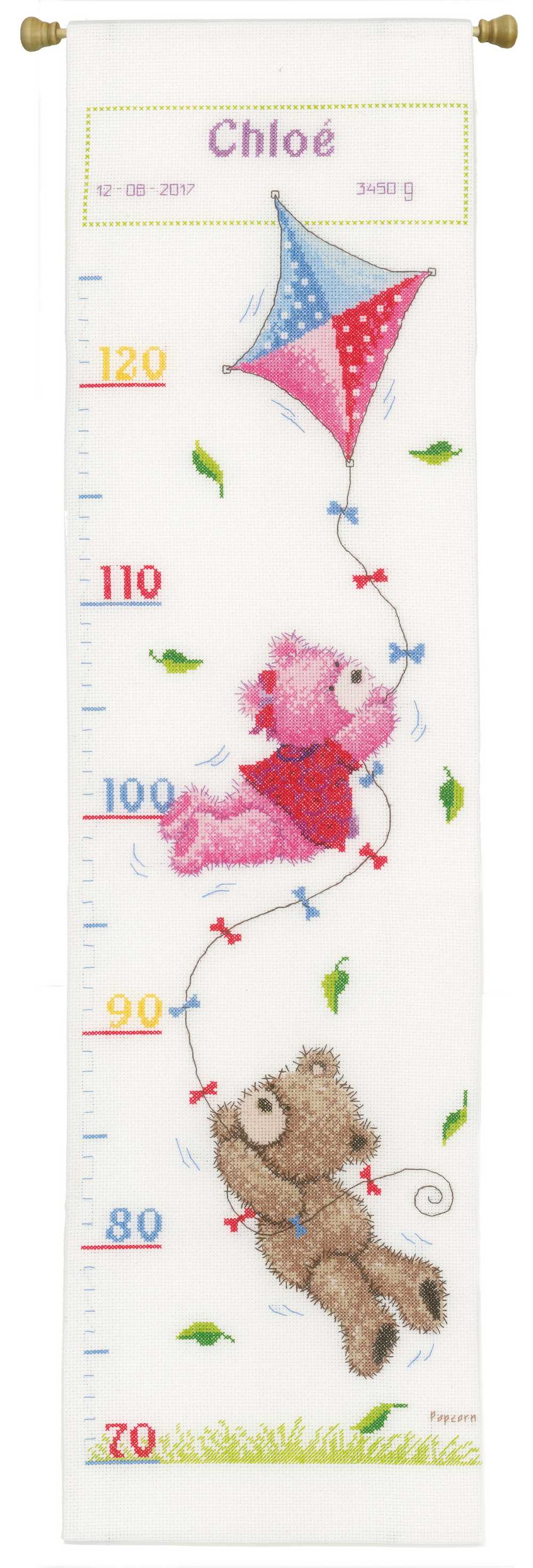 Popcorn & Brie Flying Height Chart Cross Stitch Kit Vervaco