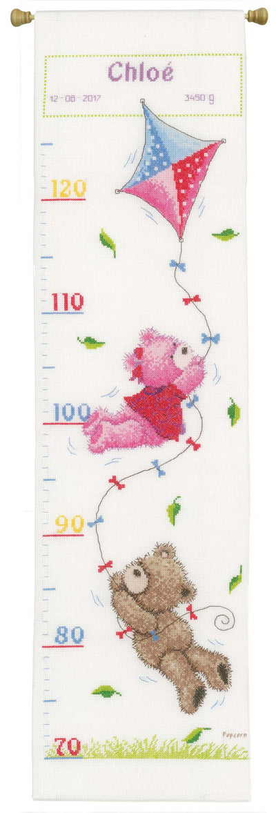 Popcorn & Brie Flying Height Chart Cross Stitch Kit Vervaco