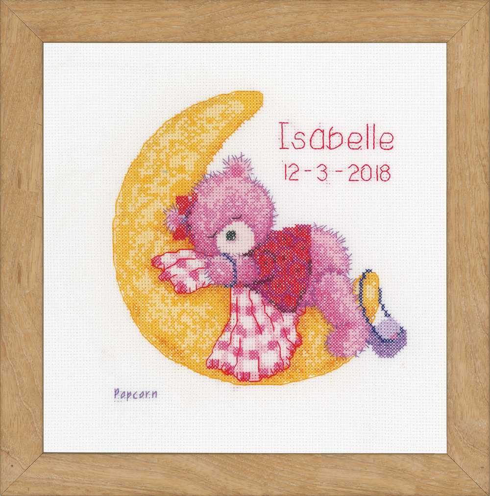 Brie Bear on the Moon Cross Stitch Kit Vervaco