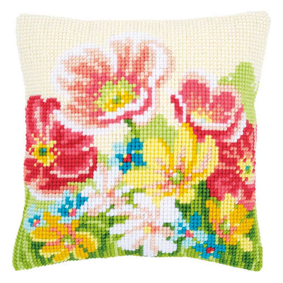 Summer Flowers Cushion Front Cross Stitch Kit Vervaco