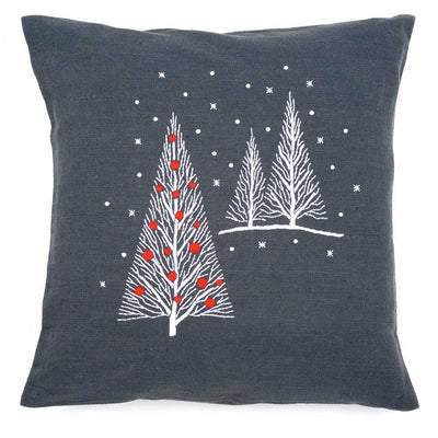 Cushion: Christmas Trees Embroidery Kit Vervaco