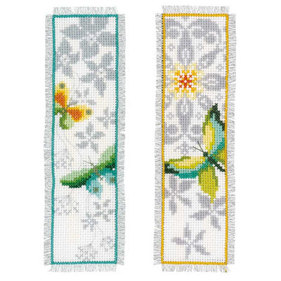 Butterfly (Set of 2) Bookmarks Cross Stitch Kit Vervaco