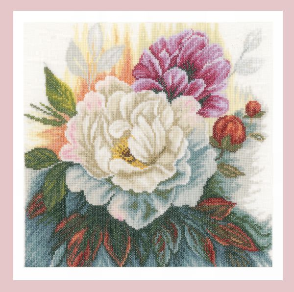 White Rose Cross Stitch Kit ~ Lanarte SALE