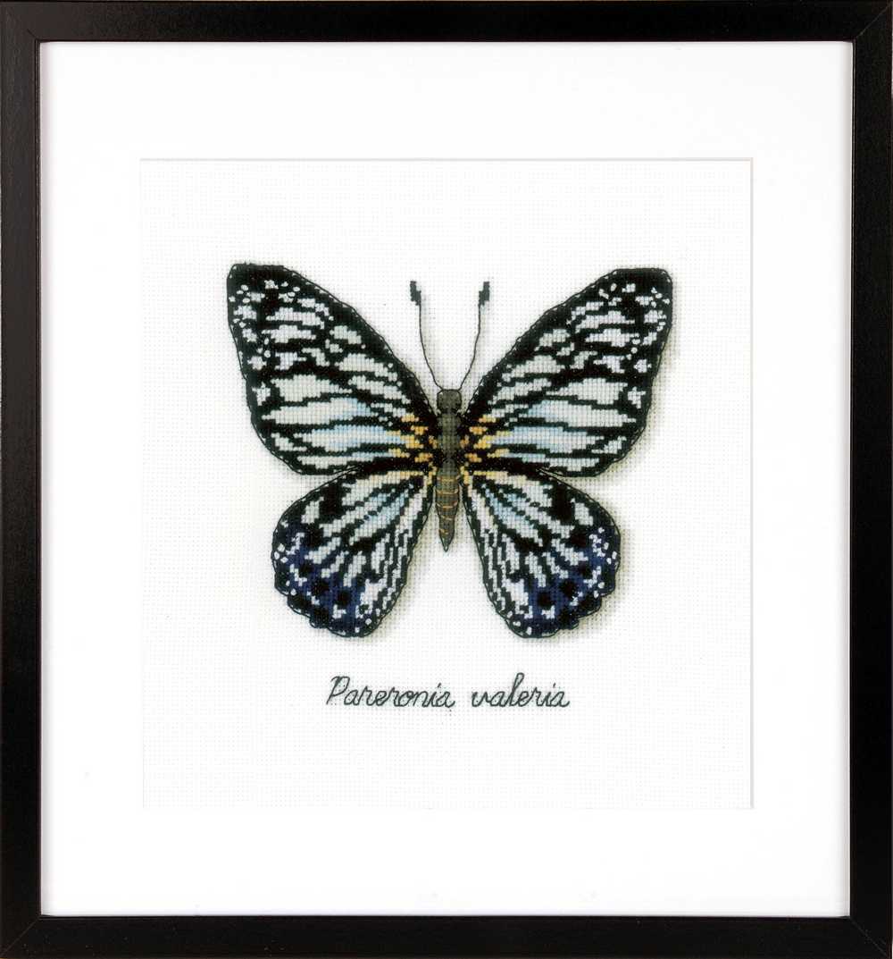 Blue Butterfly Cross Stitch Kit Vervaco