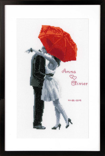 Under My Red Umbrella Cross Stitch Kit Vervaco