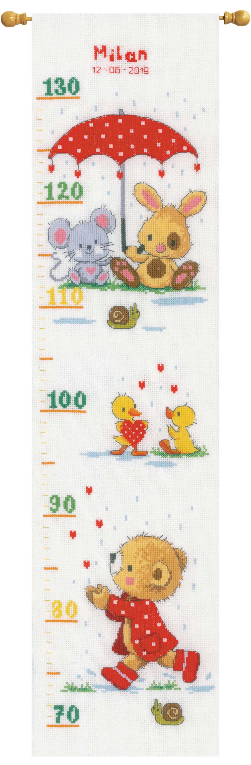 Vervaco Cross Stitch Kit - Under the Umbrella Height Chart