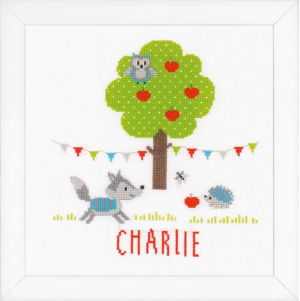 Vervaco Cross Stitch Kit - Forest Animals Birth Sampler