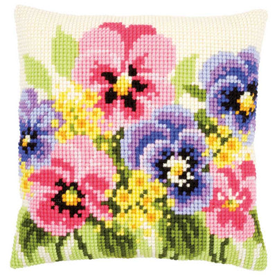Violets Cushion Front Cross Stitch Kit Vervaco
