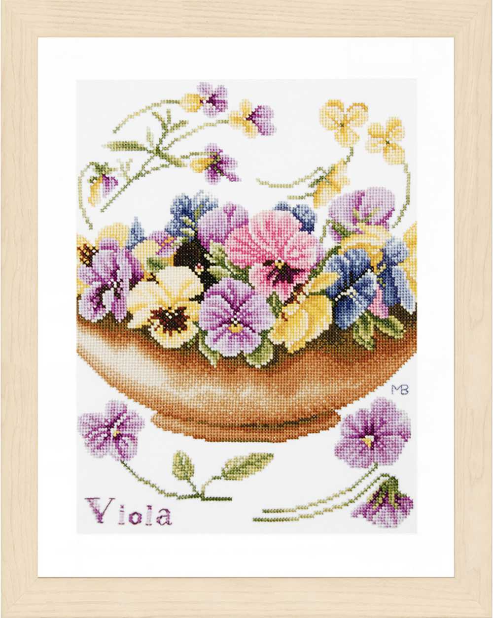 Violets Counted Cross Stitch Kit Lanarte