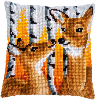 Deer Cross Stitch Cushion Kit - Vervaco