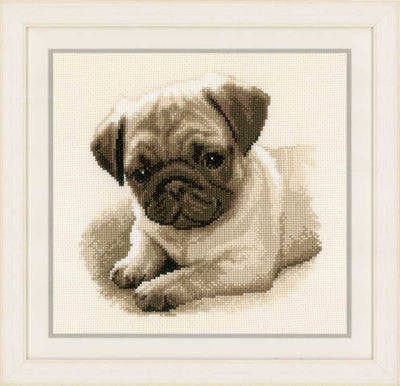 Pug Dog Cross Stitch Kit Vervaco