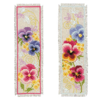 Violets Set of 2  Bookmark Cross Stitch Kit Vervaco