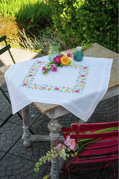 Fresh Flowers  Tablecloth Embroidery Kit - Vervaco