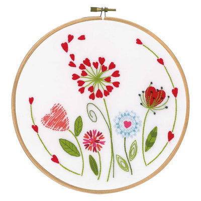 Vervaco Embroidery Kit with Hoop - Flowers