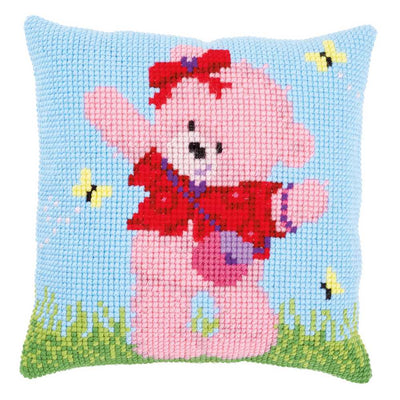 Popcorn Brie & Butterflies Cushion Front Cross Stitch Kit Vervaco