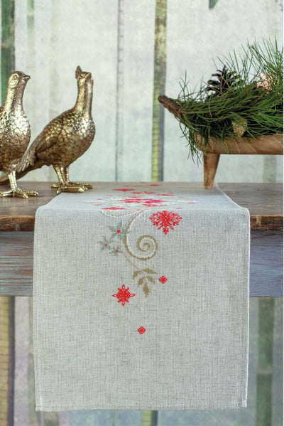 Christmas Table Runner Embroidery Kit - Vervaco