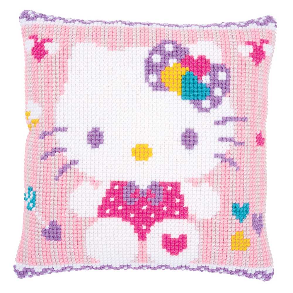 Hello Kitty Pastel Cushion Front Cross Stitch Kit Vervaco