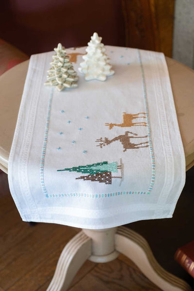 Vervaco Cross Stitch Table Runner Kit - Norwegian Wild Reindeer