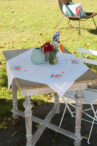 Vervaco Cross Stitch Tablecloth Kit - Leaves and Grass