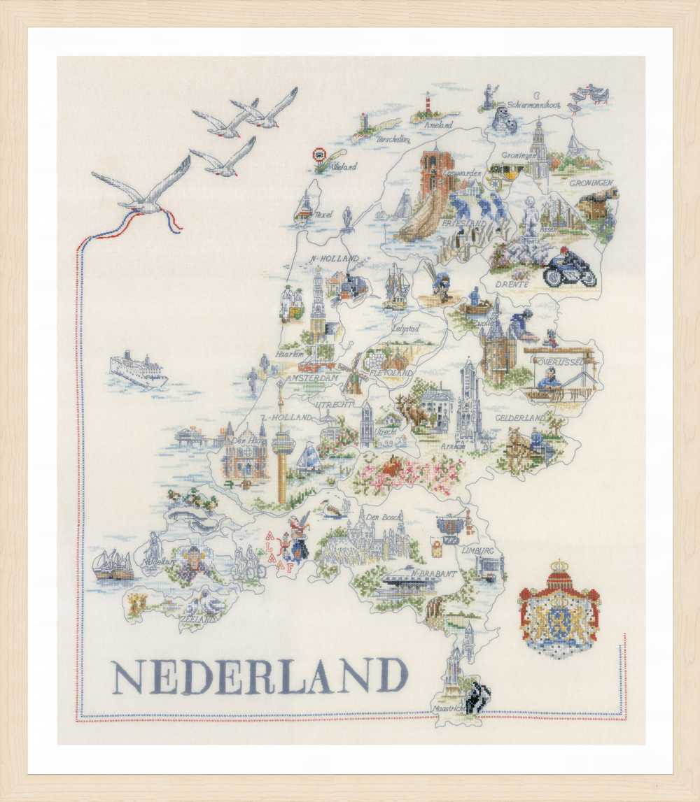 Lanarte Cross Stitch Kit - Map of Holland