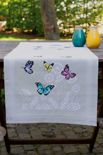 Butterfly Dance Table Runner Embroidery Kit by Vervaco