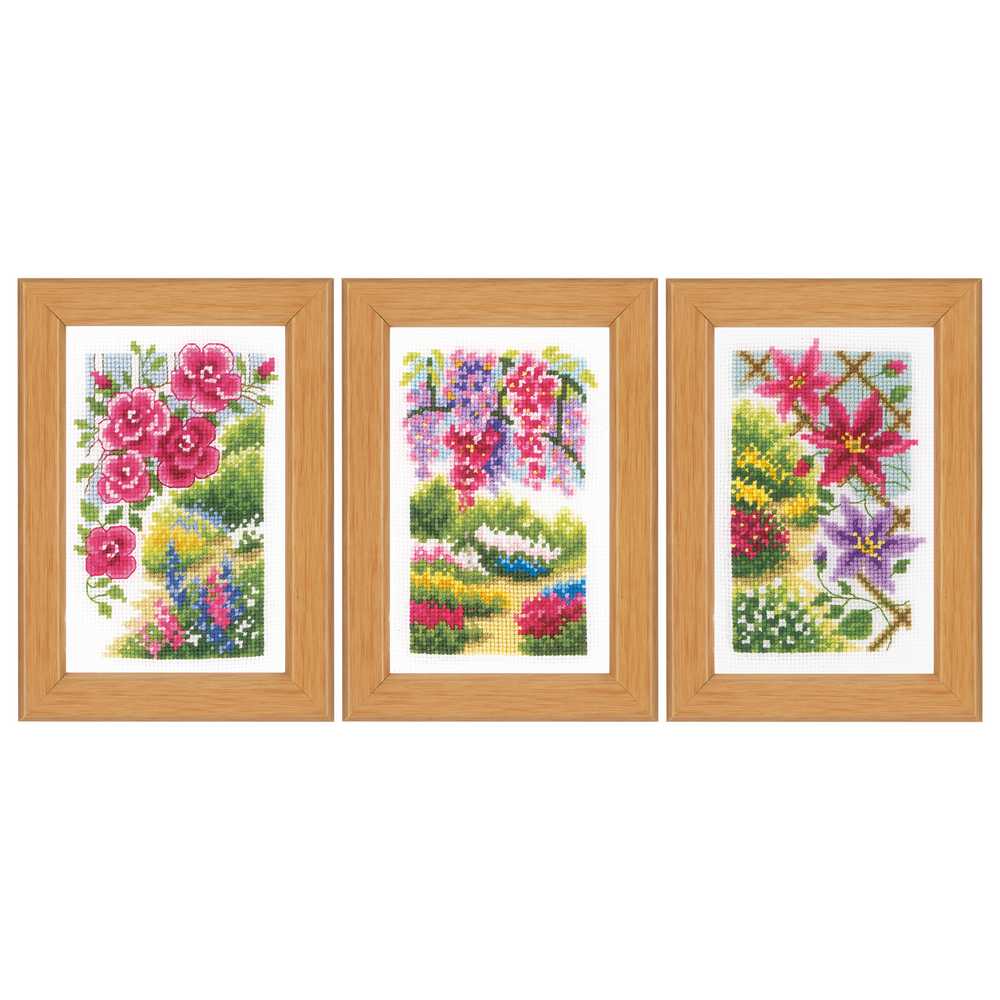 Vervaco Cross Stitch Kit - In My Garden Set 3 Miniatures