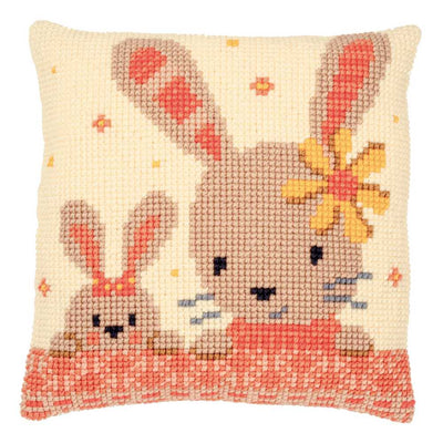 Vervaco Cross Stitch Cushion Kit - Sweet Bunnies