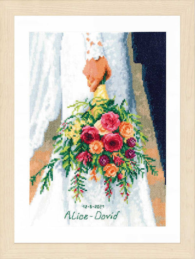 Vervaco Cross Stitch Kit - Bridal Bouquet Wedding Sampler