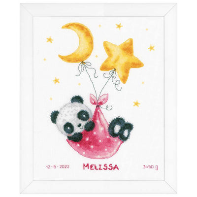 Vervaco Cross Stitch Kit - Panda Bear Goes to Sleep Birth Sampler