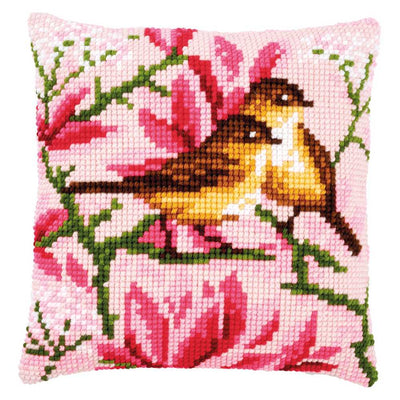Vervaco Cross Stitch Kit - Birds and Magnolia Cushion