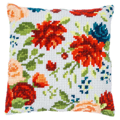 Vervaco Cross Stitch Cushion Kit - Peonies 3