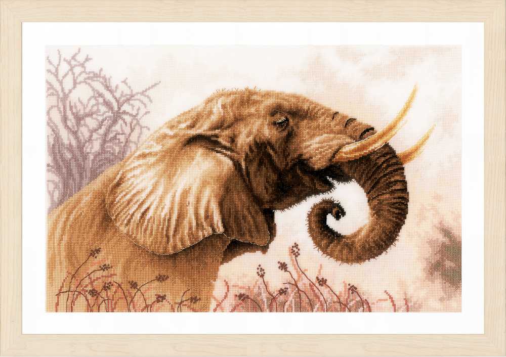 Lanarte Cross Stitch Kit - An Elephant Call (Linen)