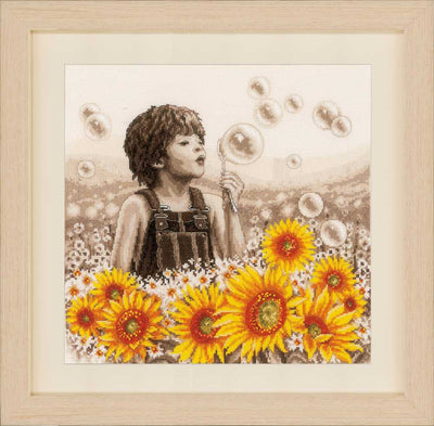 Vervaco Cross Stitch Kit - Boy with Sunflowers